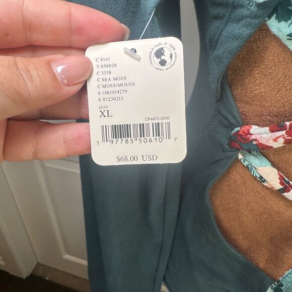 Intimately Free People Straps in the Back Bodysuit in Sea Moss XL - NEW - Picture 6 of 14